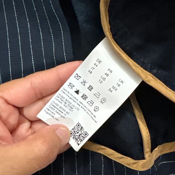 NWT Boss Women’s 12 Jocalua Pinstripe Blazer Navy Academia Preppy Office Career - Picture 6 of 8